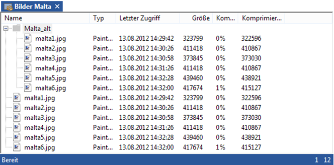 Container directory view